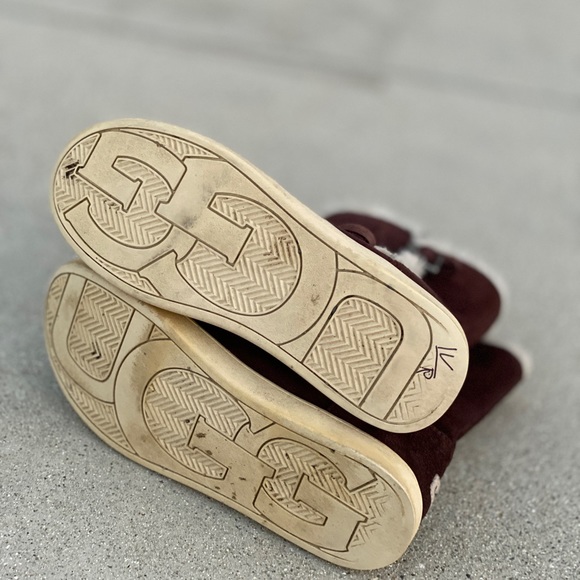 UGG Australia Barley boots womens kids suede brown shearling wool ankle bootie - Picture 7 of 8